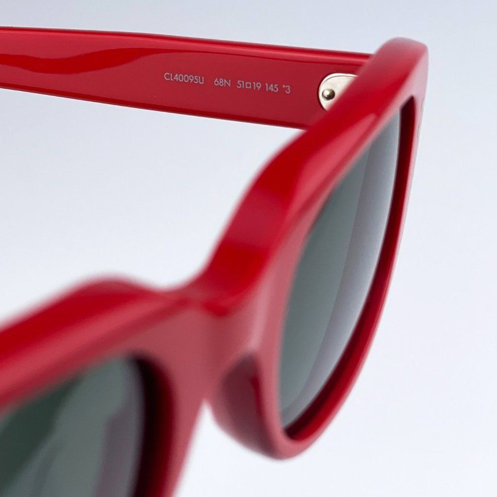 NEW Celine CL40095U 68N Shiny Red  Green Geometric Women Sunglasses - Picture 11 of 13